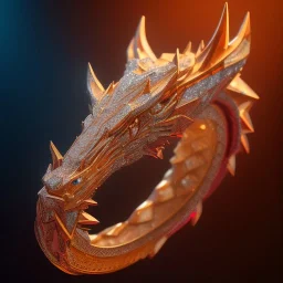 Ring dragon as diamond with red diamond eyes, sculpture, hyperphotorealistic,8k,HDR,macro lens, sharp focus, hyper detail, sparkle, unreal engine 5, neon lighting, masterpiece, hypermaximalist, intcrate detailed, elegant, hyper detailed, bokeh, cgi