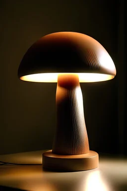 portrait of mushroom table lamp, plastic material