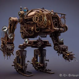 steampunk mech in debris