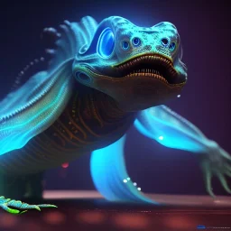 Aquatic alien creature with bioluminescent bodyparts, unreal engine 5, 8k resolution, photorealistic, ultra detailed