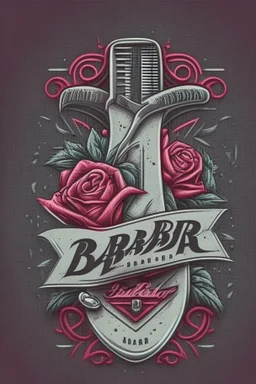 rose mit rasiermesser, haarschneidemaschine und diamant über schriftzug,firmenlogo für friseur barber, name soll SAMO THE BARBER sein, high quality, logo, graffitidesign, symmetrisch, 4k, retro, gentleman