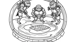 🐢draw an 23 university birthday cake template for the new Teenage Mutant Ninja Turtles