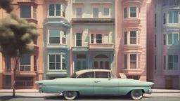 pastel zbrush render of San Francisco. vintage style design, with shadows and effect that gives the design captivating, super detailed, extremely detailed
