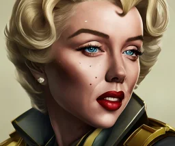 Marilyn Monroe, dishonored 2, photorealistic illustration, 4k