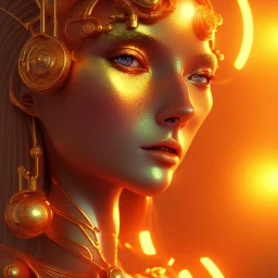 hot goddess, by Mahmoud Sai, Cartographic, Golden Hour, Closeup-View, 16k, Lumen Global Illumination, Diffraction Grading ,beautiful ,circuitry