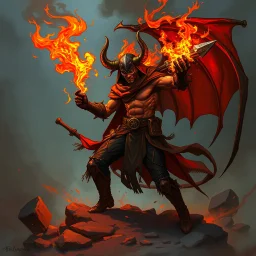 blaze the pyromancer devil bandit fantasy art