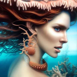 high-quality, fine-detail close-up portrait of gorgeous, stunning goddess of the ocean with turbulent waves as hair and coral reef exoskeleton, 8k resolution, 3D octane render, intricate, digital art, detailed matte, volumetric lighting, George Grie, Anne Dittman, Anne Stokes, Lisa Parker, Selina French,