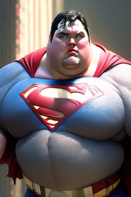 fat superman, ultra realistic, 4k, ultra detail