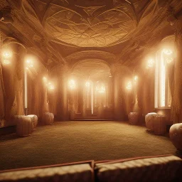 Camelot room made of cotton, 16k quality, hyper realistic, 3d render, dramatic lighting, octane render, volumetric lighting