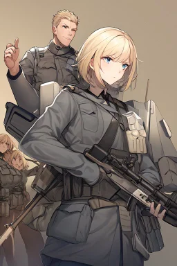 German soldier grey uniform Blond hair and short beard