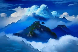 Mt sanqingshan with blue cloud