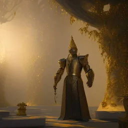 The magic king standing in his palace, mysterious, soft lighting, unreal engine 5 volumetric lighting, intricate details, realistic style, 8k resolution