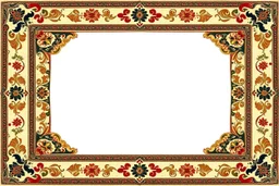 empty photo frame persian art no background
