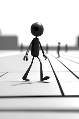 stickman walking down the street