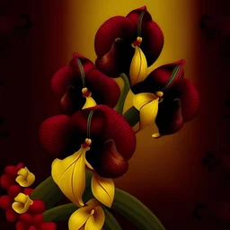 Create dark red orchid dark yellow background