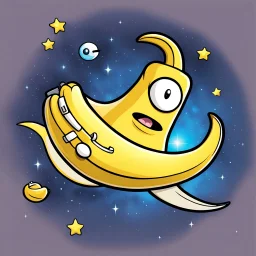 draw cartoon banana as starship