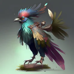 character design of a fantasy bird