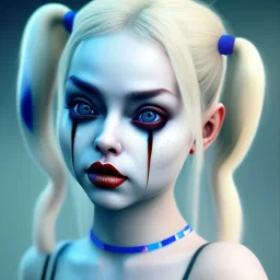 Cute baby character harley quinn, photo realistic, unreal engine, cinematic lighting 8k --v 4