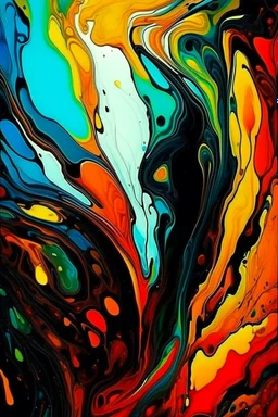 Liquid abstract painting, worm colors Stand, liquid pattern