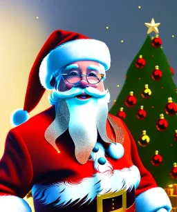  Santa Claus as a christmas tree, midjourney style, 8k, photorealistic, cinematic lighting, dramatic, atmosphereric,