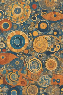 repeating patterns for wallpaper in the styles of Gustav Klimt ,Wassily Kandinsky, and Paul Klee