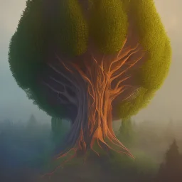 World tree, with palace in the roots, 4k, army ants