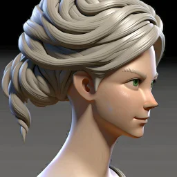 female 3d character hair