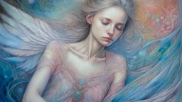 pastel and chalk drawing, relaxation, luxury, dream world, calm beauty, symmetry, fantasy world, magic, beautiful composition, exquisite detail