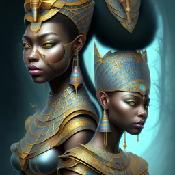 sango fantasy, fantasy magic, intricate, sharp focus, illustration, highly detailed, digital painting, concept art, matte, masterpiece head sexy view black African beauty black afro hair earth lady silver tiger head Egyptian princess pyramid sphinx background