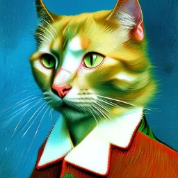 Portrait of a cat by Van Gogh