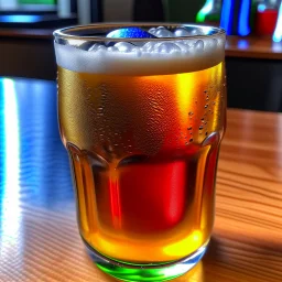 glass completely filled with beer