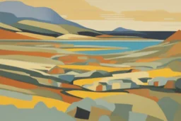 abstract landscape of iona in the style of Arne hiersoux