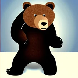 oversized grizzly bear, confused in calculus class, photograph