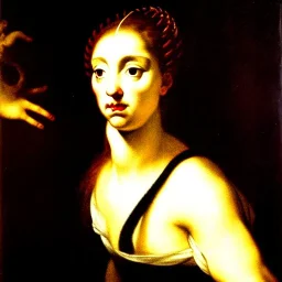 portrait of a female medusa José de Ribera Style