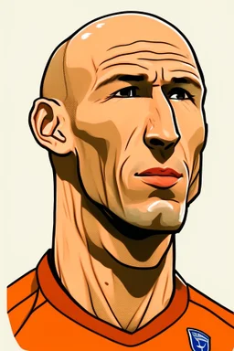 Arjen Robben Dutch football player cartoon 2d