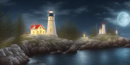 scenery lighthouse by night