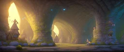 Underground cavern city of dwarves and gnomes