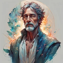 Royal male sage, 60 years old, fully body portrait, anime art, by Olivier Ledroit, by Carne Griffiths, beeple, by Alphonse Mucha, by Michael Garmash, artgerm, smooth, oil on canvas, pltn style, vector, softbox, TXAA, shimmering light, trending on artstation, pixiv polycount art, behance hd, lightwave, organic tracery, intricate motifs, sharp focus, ultra detail, 8K resolution