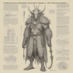 ConceptSheet: AD&D monster guardian familiar with statistics [by Moebius]