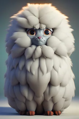 fluffy creature,cinematic lighting, Blender, octane render, high quality