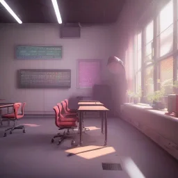 girl study classroom, unreal anime style, unreal engine 5, studio lighting --ar 2:1