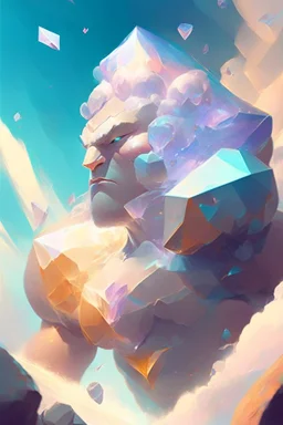 Golem diamond cloud fused ,elegant, colorful, artstation, concept art, smooth, soft light, illustration, art by artgerm