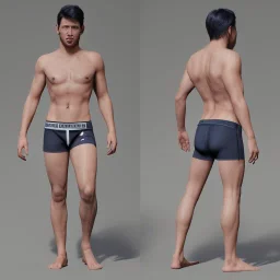 A male underwear model, realistic photograph