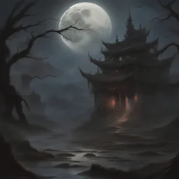 Bleeding full moon , fantasy art