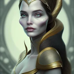 Portrait of wiched " enchantress Morgan" with and mid-12th century elegant apparel.extremely detailed face,black clear Big eyes,perfectly centered image,intricate detail.Diseney Maleficent style, korra character face style.and Kilian Eng art color