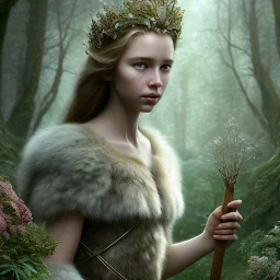 Young beautiful girl with majestic, stunning lion on nature forest path, floral crown on girl, Chronicles of Narnia, 8k resolution, high-quality, fine-detail, iridescent, intricate, digital art, detailed matte, volumetric lighting, beautiful, illustration, 3D octane render, brian froud, howard lyon, selina french, anna dittmann, annie stokes, lisa parker, greg rutowski,