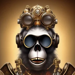 steampunk monkey headskull worrior