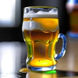 beer glass filled with piss