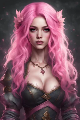 Grunge princess bard with pink hair