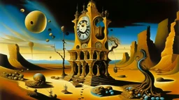 Clockwork Temple painted by Salvador Dali